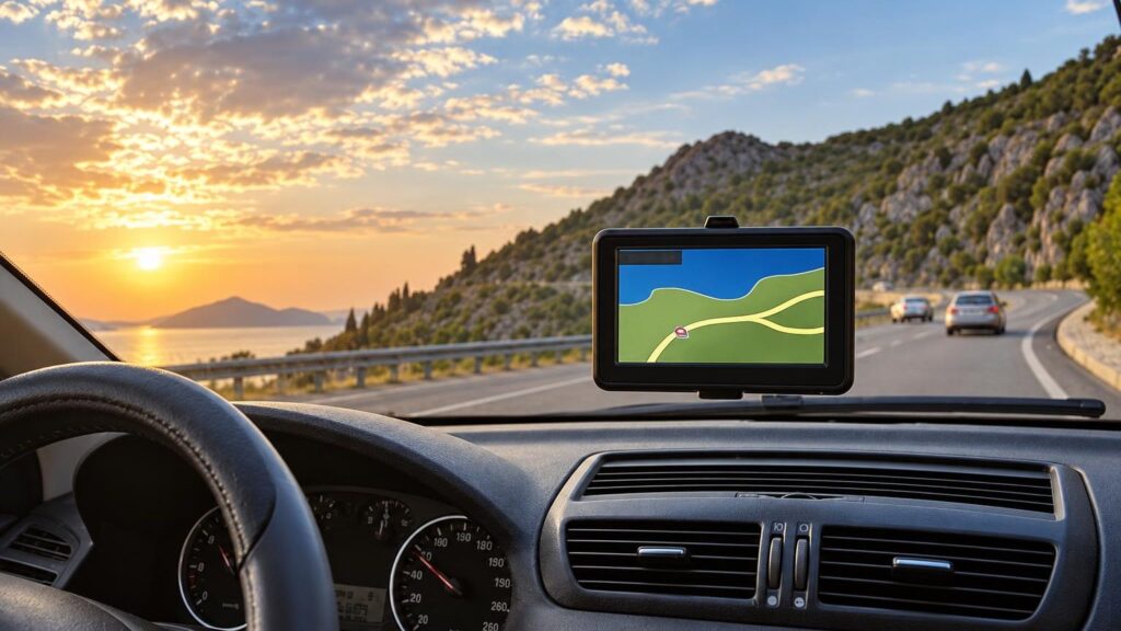 A technician updating car navigation maps at the service center